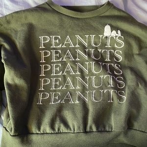 Green peanuts cropped hoodie